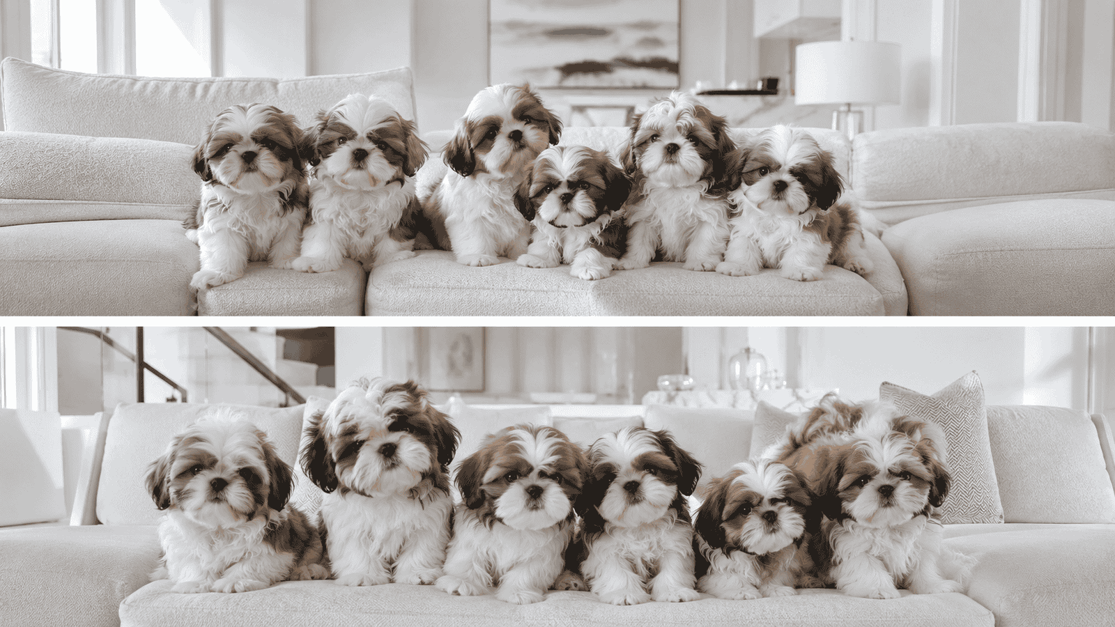 Playful Shih Tzu puppy displaying the breed's sturdy, compact build
