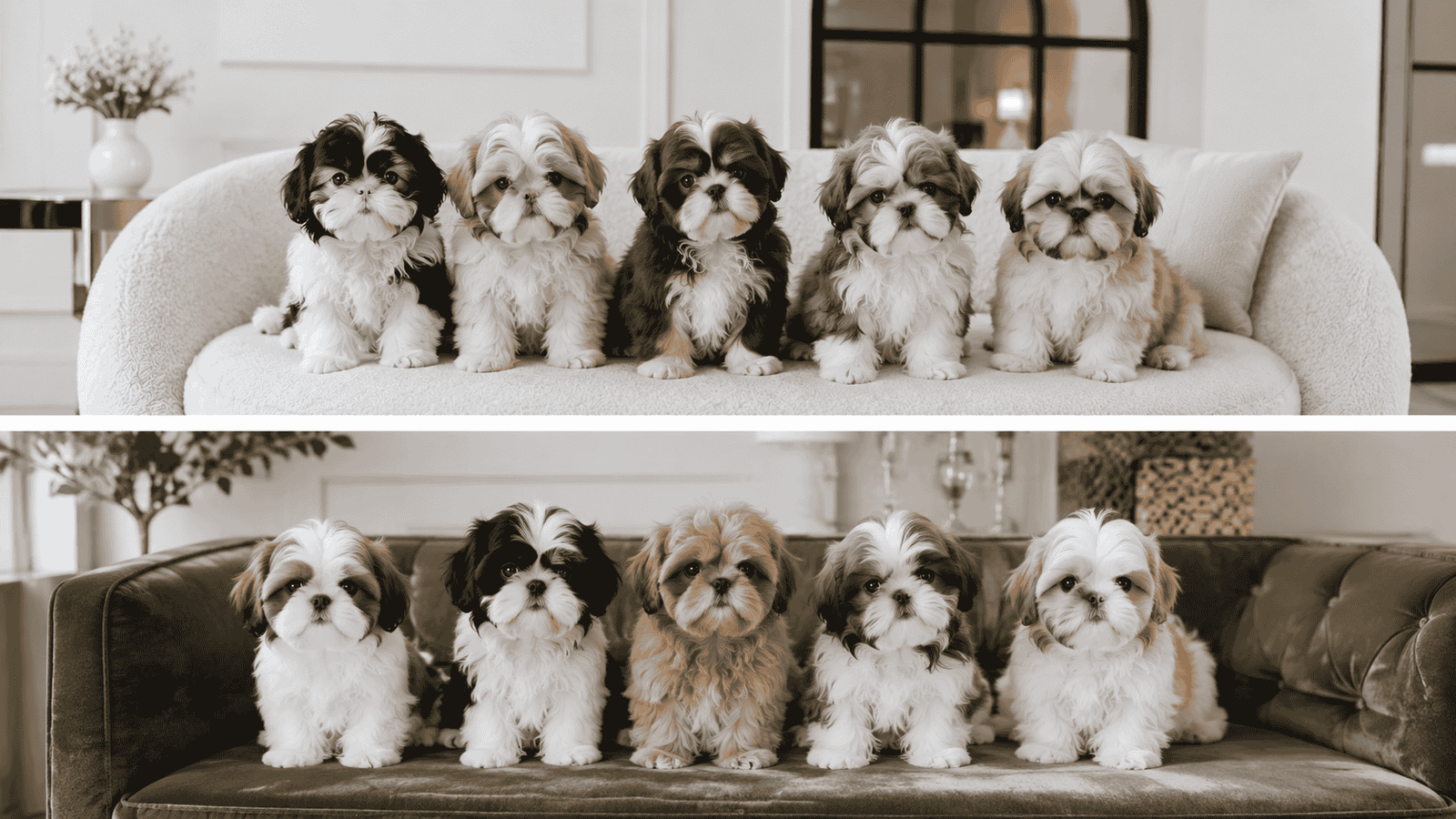 Shih Tzu puppy showing the breed's signature flowing coat and dark, expressive eyes